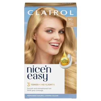 Image of Clairol Nice&#039;n Easy Crème, Natural Looking Oil Infused Permanent Hair Dye, 9G Light Golden Blonde