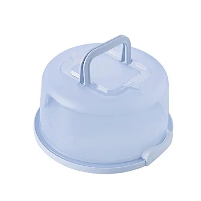 Image of LOVIVER Plastic Round Cake Storage Carrier Container Lockable Lid, Blue