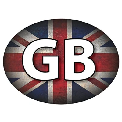 Image of GB Car Stickers Union Jack Grunge Oval Self Adhesive Vinyl Car, Van, Lorry