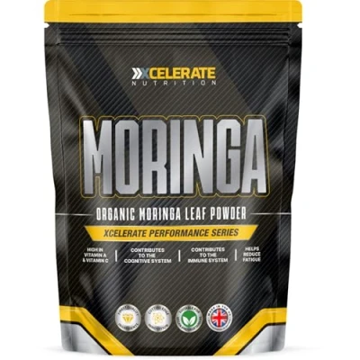 Image of Organic Moringa Powder Premium Quality Superfood for Immune Support, Cognitive Function &amp; Fatigue Reduction 100% Plant Based, Vegan, by XCelerate Nutrition (100g)