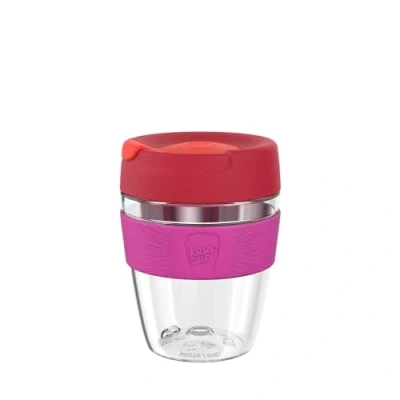 Image of KeepCup Traveller, Reusable Travel Mug Lightweight Plastic Coffee Cup with Leakproof Sipper Lid 12oz / 340ml Afterglow