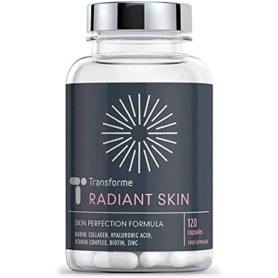 Image of Transforme Marine Collagen 500mg, Hyaluronic Acid Capsules, 60 Days Supply, Biotin, Copper, Vitamin C B6 B12, Zinc, Radiant Skin Care Hydrolysed Peptides