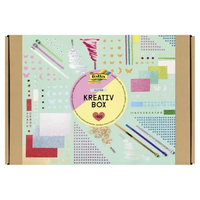 Image of folia 937 Creative Box &quot;Glitter Mix&quot;, Over 900 Pieces, Glittery, Colourful Material Mix for Imaginative and Crafts, Decorating