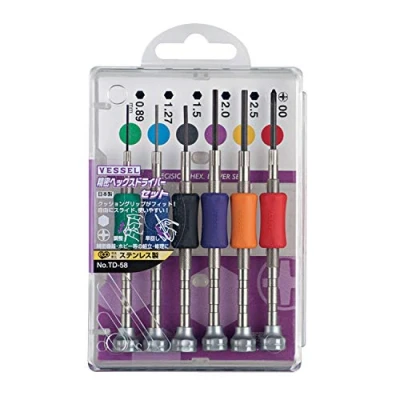 Image of VESSEL Precision Screwdriver Set TD 58 / H0.89, H1.27, H1.5, H2.0, H2.5, +00