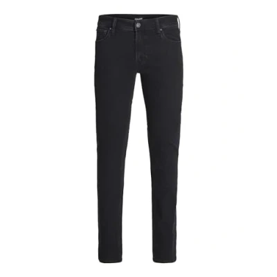 Image of Jack &amp; Jones Mens Mike Original Slim Fit Jeans in Black Cotton Size 34 Short