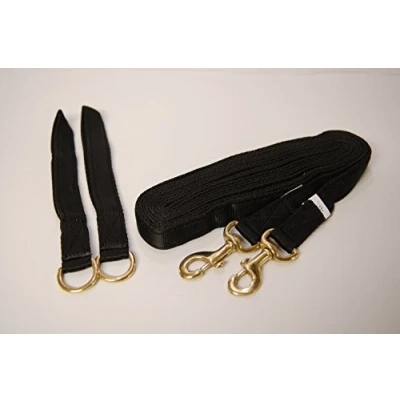 Image of IV Horse Draw Reins for or Pony (Black, Horse)