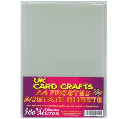 Image of A4 Frosted Acetate 500 Micron x 5 Sheets UKCC0239