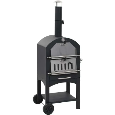 Image of vidaXL Charcoal Fired Outdoor Pizza Oven with Fireclay Stone