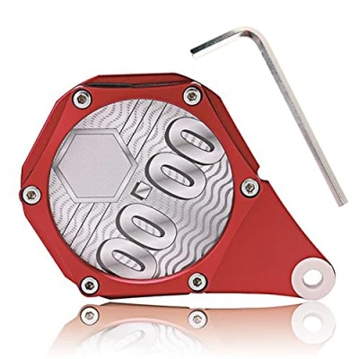 Image of Newsmy Motorcycle Tax Disc Holder, Waterproof Metal Alloy Motorbike permit holder for Scooter with Allen Key(Red)
