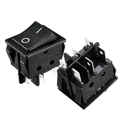Image of sourcingmap 5Pcs AC 16A/125V 16A/250V DPDT 6 Terminal 2 Position Boat Rocker Switch Black