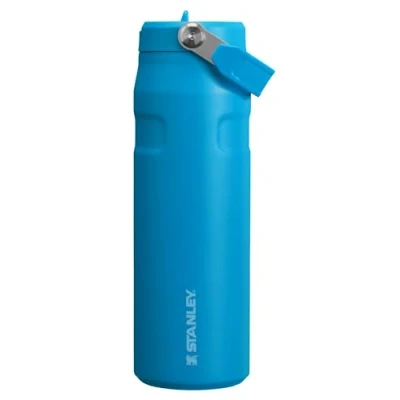 Image of Stanley IceFlow Flip Straw 2.0 Water Bottle 24 OZ Built In with Larger Opening Lightweight &amp; Leak Resistant Insulated Stainless Steel BPA Free Azure