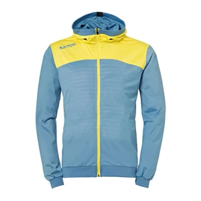 Image of Kempa Emotion 2.0 Hooded Jacket Men&#039;s Dove Blue/Lime Yellow, Large