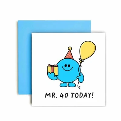 Image of Huxters Birthday Cards for Him Mr 40 Today Funny Card Son Brother Nephew 14.8cm (Him 40th)