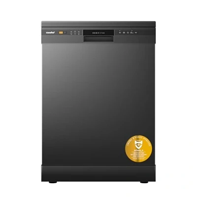 Image of COMFEE&#039; Freestanding Dishwasher CDWPF1201PB UK 60cm Width, Full Size with 12 place settings, Quick Wash, Hygiene Delay Start, Half Load Black