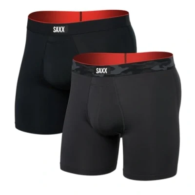 Image of Saxx Multi Sport Mesh 2 Pack Boxer Briefs, Remote Camo WB/Black XL