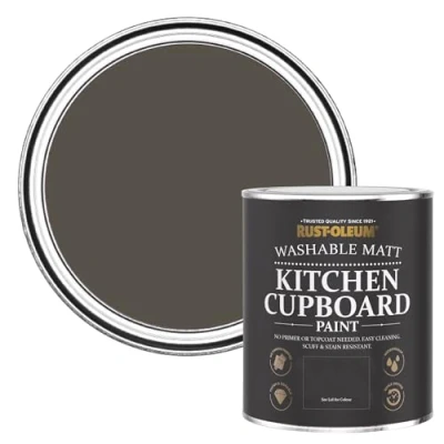 Image of Rust Oleum Brown Kitchen Cupboard Paint in Matt Finish Fallow 750ml