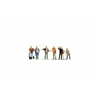 Image of Noch Action figure 15110 Construction Workers 6/ H0 Scale Hobby Scenery, Solid, Multicolor