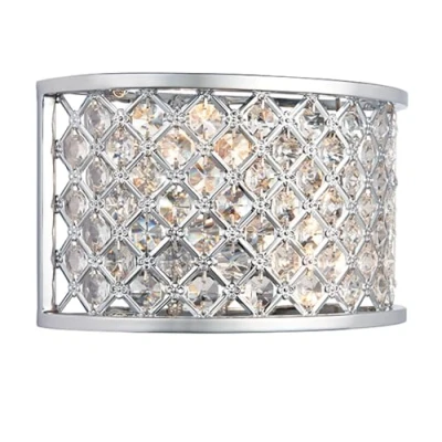 Image of Hudson 2 Light Indoor Wall Chrome with Crystal, E14