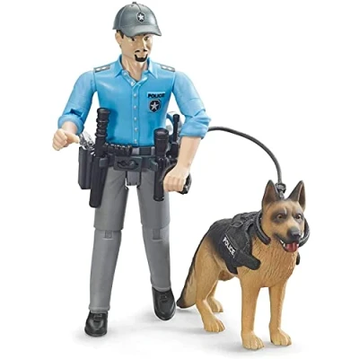 Image of Bruder Policeman with dog Toys
