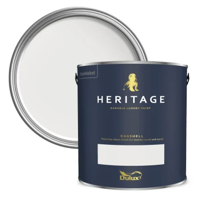 Image of Dulux Heritage Eggshell, Wiltshire White 750ml Durable, Low Sheen Finish for Wood &amp; Metal, Interior Trim Paint