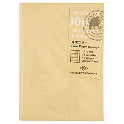Image of Midori Traveler&#039;s Notebook (Refill 006) Passport Size Monthly Diary