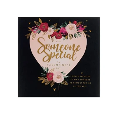 Image of UK Greetings Someone Special Valentines Day Card With Envelope Floral Heart Design For Her