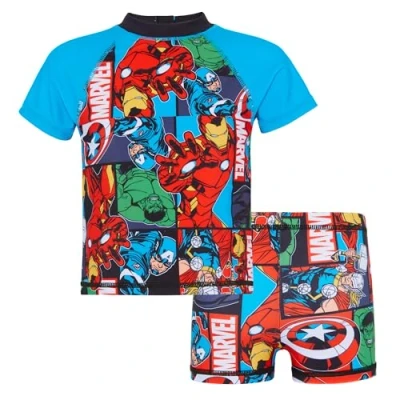 Image of Avengers 2 Piece Boys Swim Suit Hulk, Iron Man, Captain America, Thor 9 10 Yrs Multicoloured