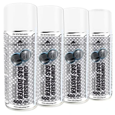 Image of Compressed Gas Duster 4X AABCOOLING Home&amp;Office 400ml K2, Computer Duster, Can for PC, Accessories, Air in a Can, Keyboard Cleaner, Air, Electronics, Camera and Photo Cleaners