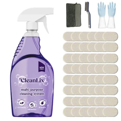 Image of Cleanlix Cleaning Spray, Cleaner for Instant Stain Removal, All Purpose Spray with Tablets, The in One Solution Every (Lemon48,1 Bottle)