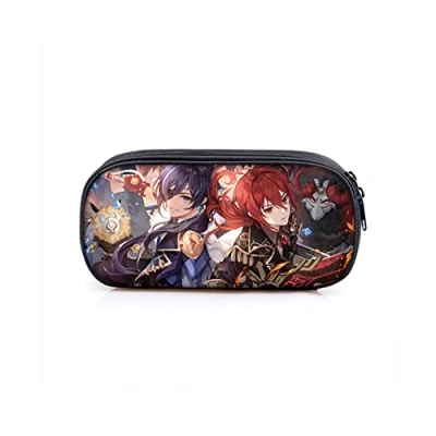 Image of ROSETOR 1pc Genshin Impact Pencil Case Anime Cosplay Double Layers Pen Box Pouch Stationery Organizer (STYLE2)