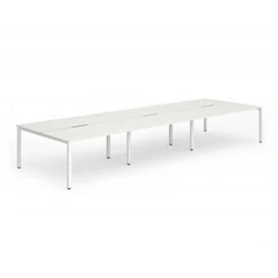 Image of Evolve B2B White Frame Bench Desk 1200 (6 Pod) BE276