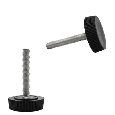 Image of SKIR&#039;CO 2 pcs, Furniture Leveling Feet M5 x 30 mm, Adjustable Round Legs 25 mm Diameter, Thread Leveler Foot