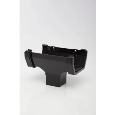 Image of POLYPIPE RS205 Black Running Outlet for 112 x 65mm Square guttering System