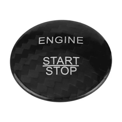 Image of Carbon Fiber Engine Start Button Cover Trim for A B C GLC GLA CLA ML GL Class W176 W246 W205 X253 X156 C117 (Black)