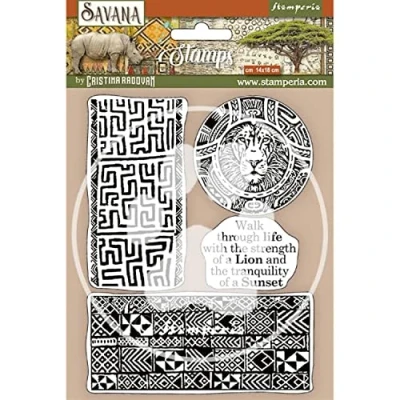 Image of Stamperia HD Rubber Stamp Savana Etnical Borders