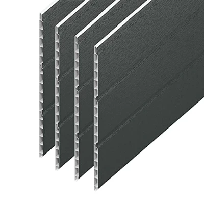 Image of uPVC Hollow Soffit Cladding Panels Anthracite Grey Plastic Board 5 Metre Length x 300mm Wide 4 Pack