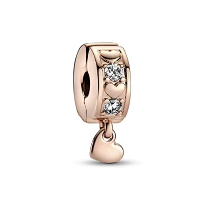 Image of Pandora Infinite Hearts Sparkling Dangling Clip Charm 782253C01