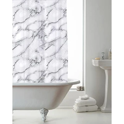 Image of COUNTRY CLUB Shower Curtain with Rings Marble