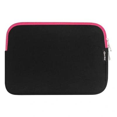 Image of Emartbuy® HP Pavilion x2 Detachable Laptop 10.1 Inch Black/Pink Water Resistant Neoprene Soft Zip Case Cover Sleeve With Pink Interior &amp; (10 11 eReader/Tablet/Netbook)