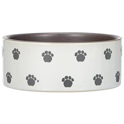 Image of Nobby Pata Dog Ceramic Bowl Diameter 15.0 x 6.0 cm Cream/Grey