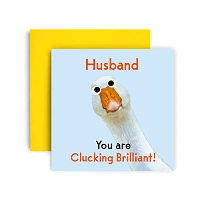 Image of Huxters Birthday Cards for Men You are Clucking Brilliant Husband Card him Funny Anniversary Fun Happy 14.8cm (Husband)