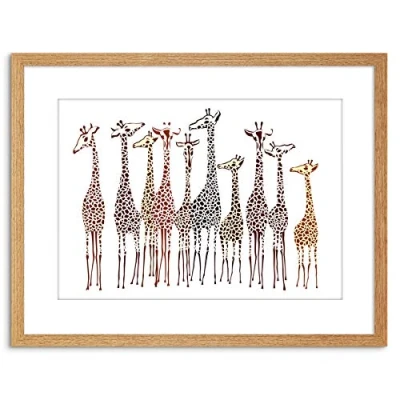 Image of Wee Blue Coo Dt Group Of Giraffes Photo Framed Wall Art Print