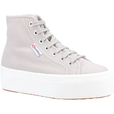Image of Superga 2708 HI Top Ankle Boots Female Grey Colomba/White Avorio UK Size 6