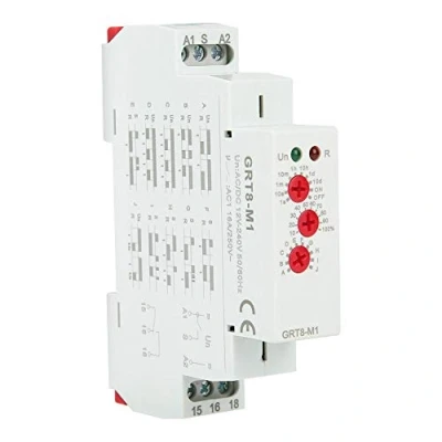 Image of Delay Time Relay, GRT8 M1 Multifunctional Relay with 10 Functions 35MM DIN Rail Mount AC/DC 12V 240V 50 60Hz, Timer