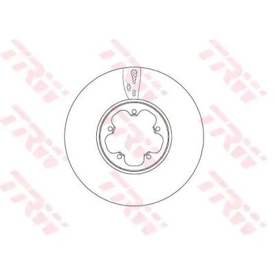 Image of 1763884, 1842633, BK211125AB, BK211125AC Brake disc TRW DF6752S 308mm 33mm 5 111,5mm Vented Painted FORD: Transit Mk7 Van, Custom V362 Van