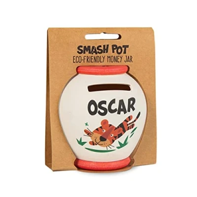 Image of History &amp; Heraldry Personalised Bamboo Smash Pot Money box (Oscar)