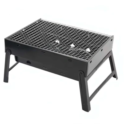 Image of BBQ Barbecue Grill, Portable Grill easy to use, Foldable Charcoal for Outdoor, Stainless Steel Smoker Picnic, Garden Terrace, Camping, Travel, Hiking