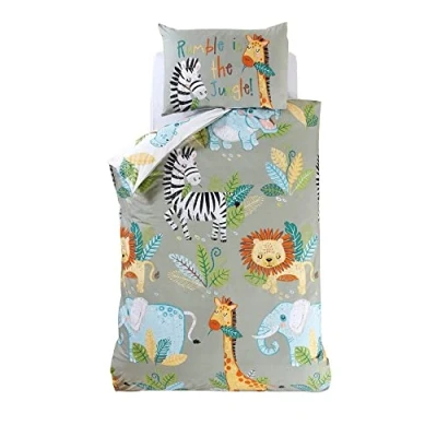 Image of Rapport Home Rumble In The Jungle Kids Duvet Set (Single), Green