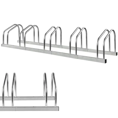 Image of Crystals 2, 3, 4 &amp; 5 Positions Cycle Bicycle Bike Parking Rack Floor Stand Steel Pipe Storage Wall Mount Holder (5 Rack)