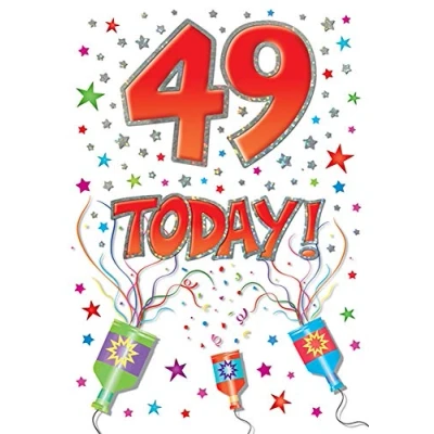 Image of Piccadilly Greetings Modern Milestone Age Birthday Card 49 7 x 5 inches